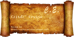 Czitó Ervina névjegykártya